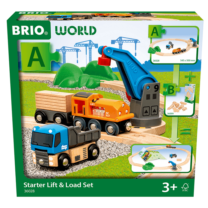 Hovedbilde BRIO® World startsett med kran og godstog - 14 ...