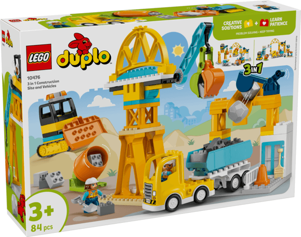 LEGO® DUPLO Town 3-i-1 Byggeplass med anleggsmaskiner - 84 deler
