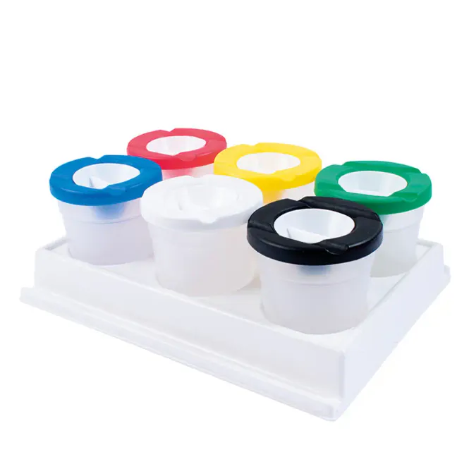 Hovedbilde Malekopper med holder – 6 kopper