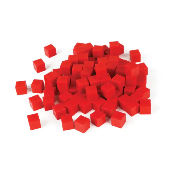 Rød Base 10, enerkuber – Pakke med 100
