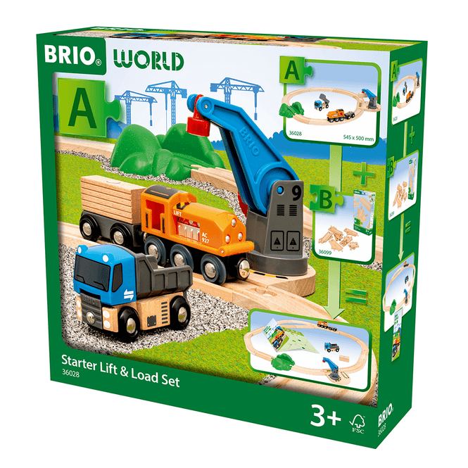 Hovedbilde BRIO® World startsett med kran og godstog - 14 ...